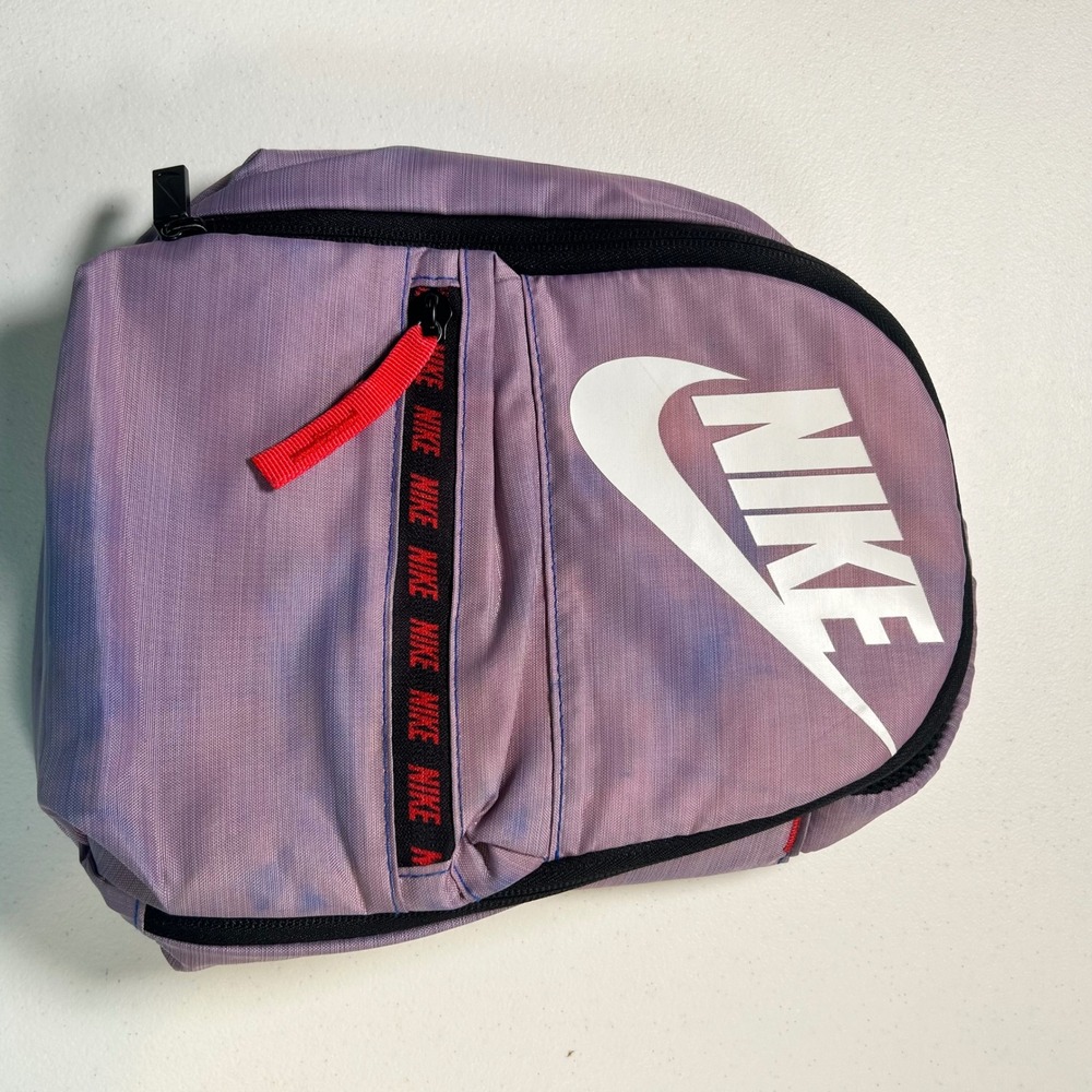 Nike Tie Dye Insulated Lunch Bag Purple Blue Futura Logo Zip Pocket Padded Bag